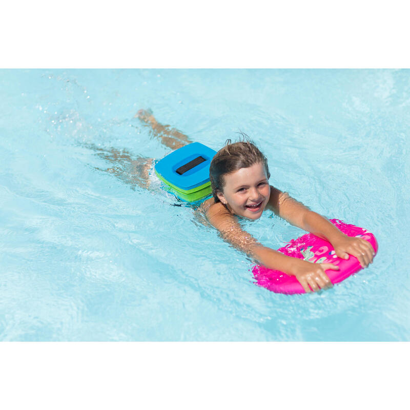 Cinturón natación flotador desmontable Niños 30-60 Kg espuma verde azul