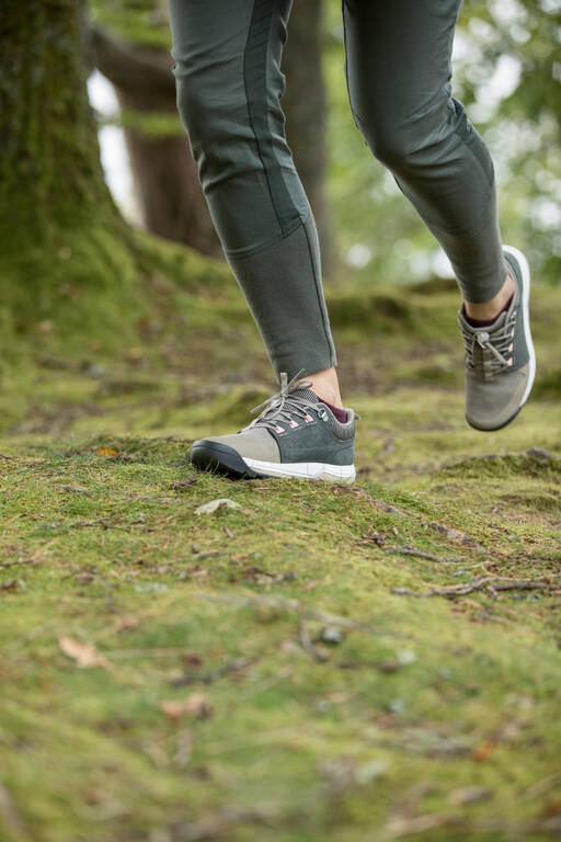 Women's leather hiking boots - NH500