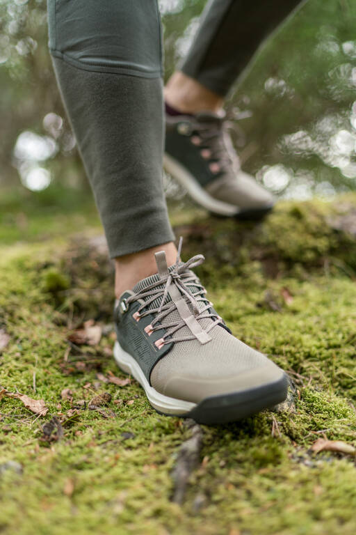 Women's leather hiking boots - NH500