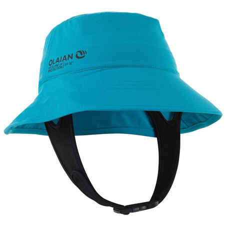 Sombrero de playa con protección solar para niños Olaian Shat jr turquesa