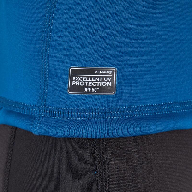 Fleece-Shirt kurzarm Kinder blau