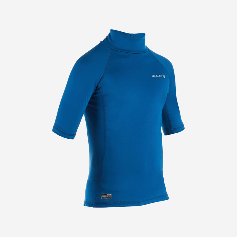 tee shirt polaire manches courtes enfant bleu