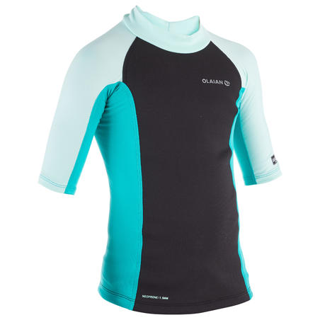 Kids' Short Sleeve Neoprene Thermal UV Protection Top Surf T-Shirt - Mint