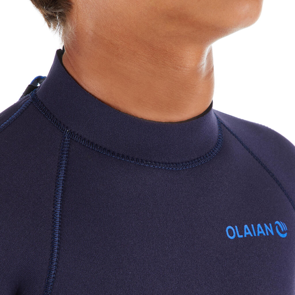 Traje de neopreno de surf para niños Olaian SWS 100 azul oscuro