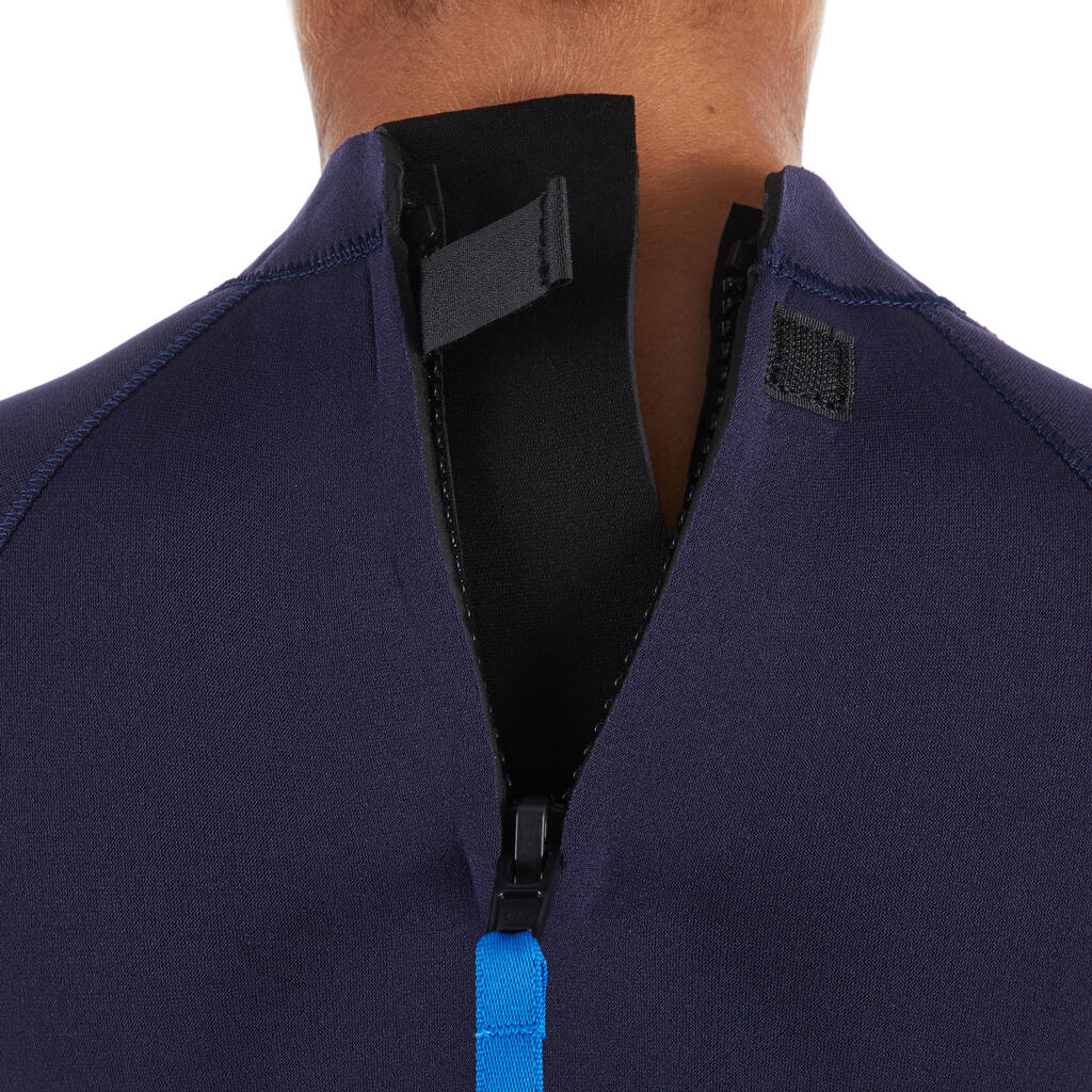 Traje de neopreno de surf para niños Olaian SWS 100 azul oscuro