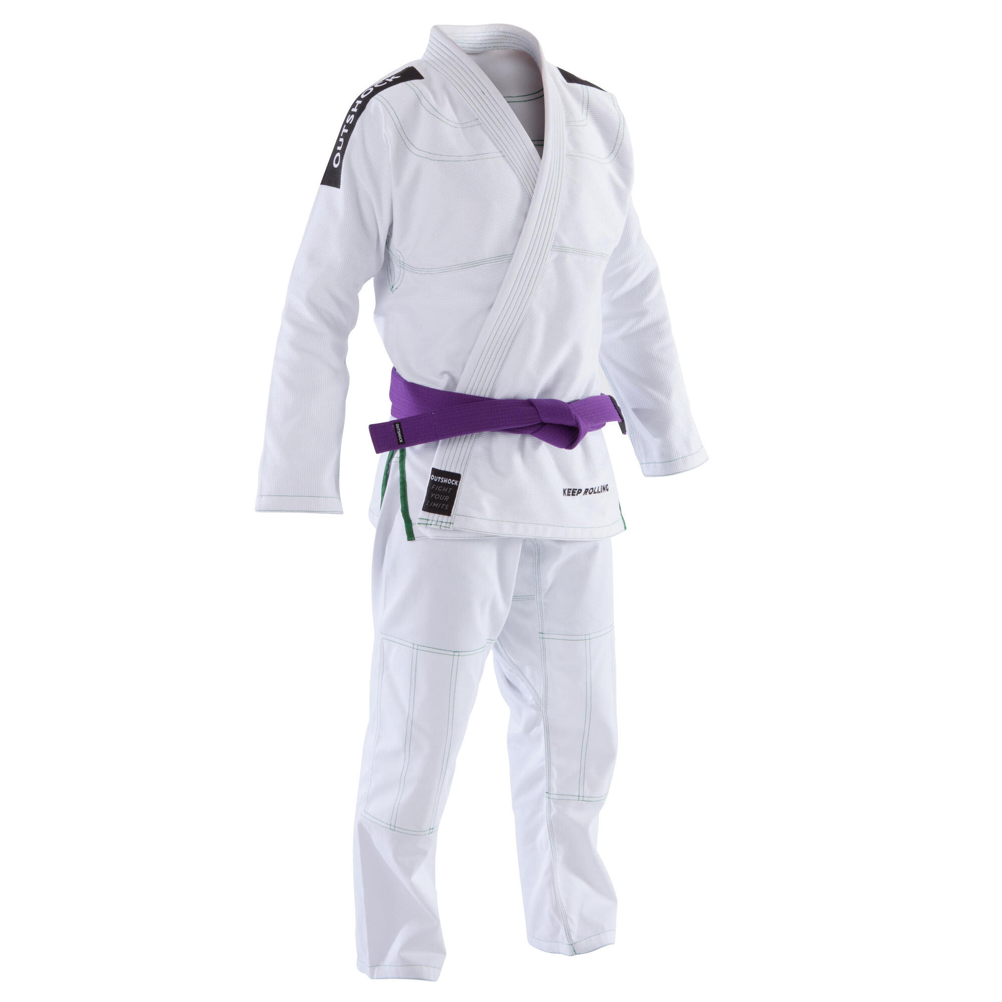 500 Brazilian JiuJitsu Adult Uniform White Domyos by Decathlon