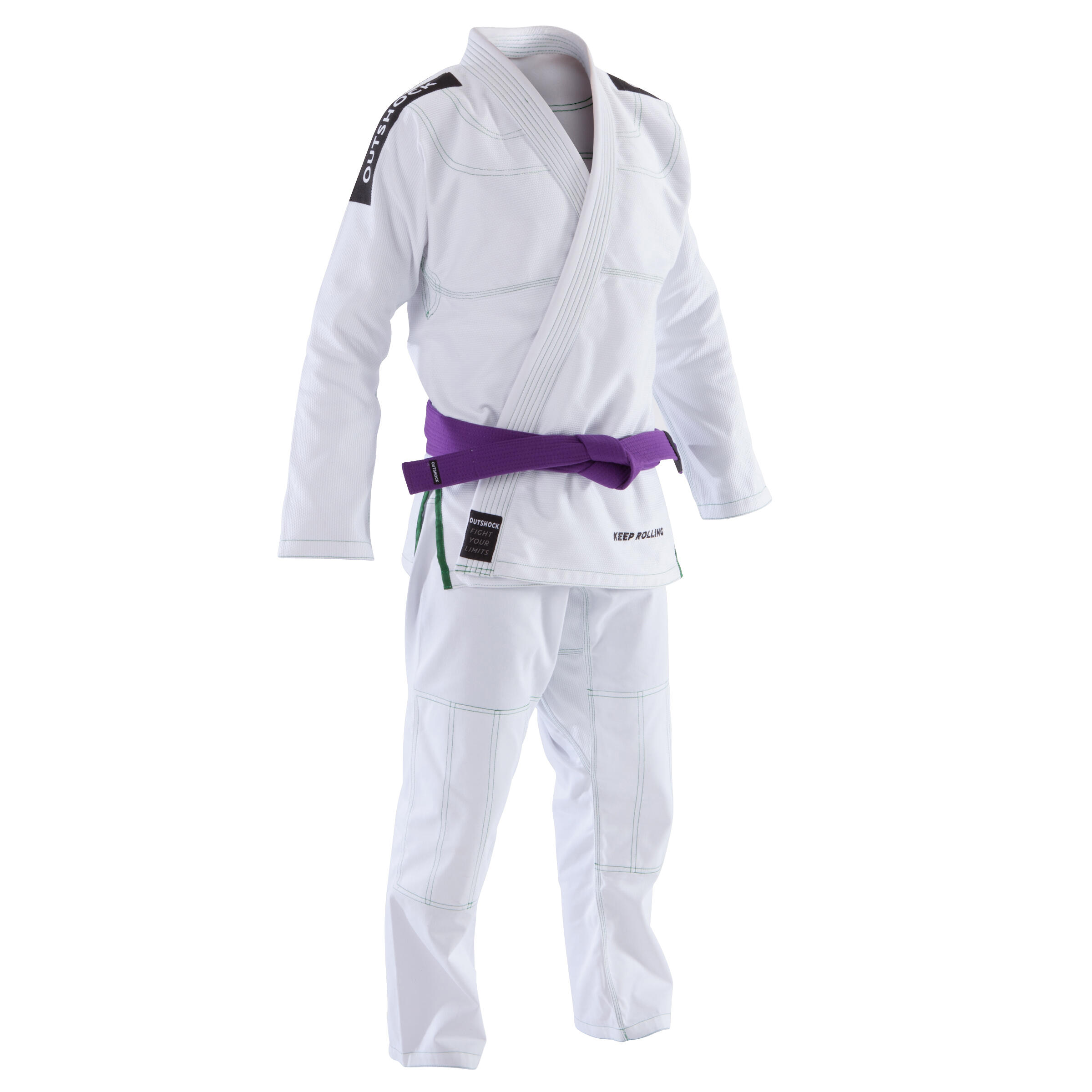 Outshock Braziliaans Jiujitsu Pak 500 Volwassenen Wit outshock kopen in de aanbieding