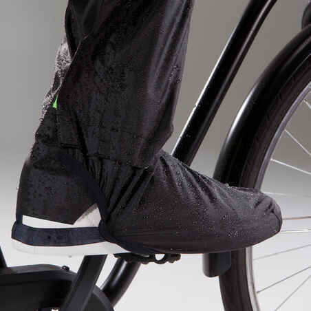 מכנסיים עליונים לרכיבת אופניים בגשם בערים דגם 500 - שחור