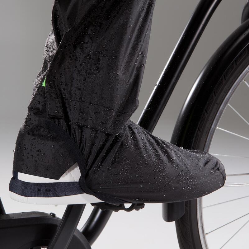 deze stout Poging Regenbroek met geïntegreerde schoencovers voor op de fiets 100 zwart |  BTWIN | Decathlon.nl