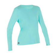 MAJICA DUGIH RUKAVA S UV ZAŠTITOM ZA SURFANJE ŽENSKA NEONSKO KORALJNA