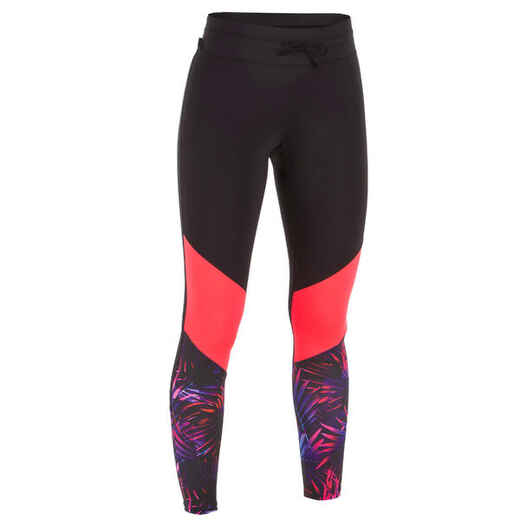 
      WOMEN’S UV-RESISTANT 500 SURF LEGGING PINK AND BLACK
  