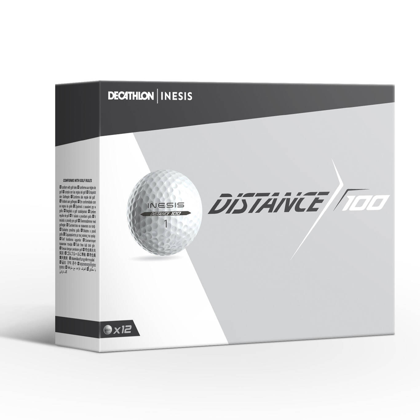 GOLF BALLS x12 INESIS DISTANCE 100 WHITE Decathlon