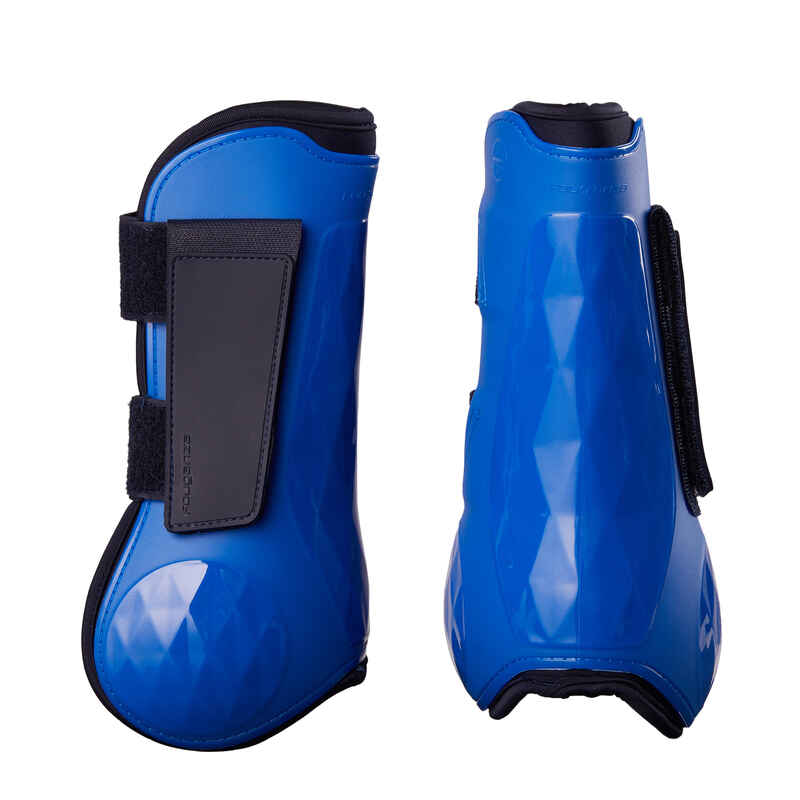 Horse and Pony Tendon Boots 500 Jump Twin-Pack - Electric Blue