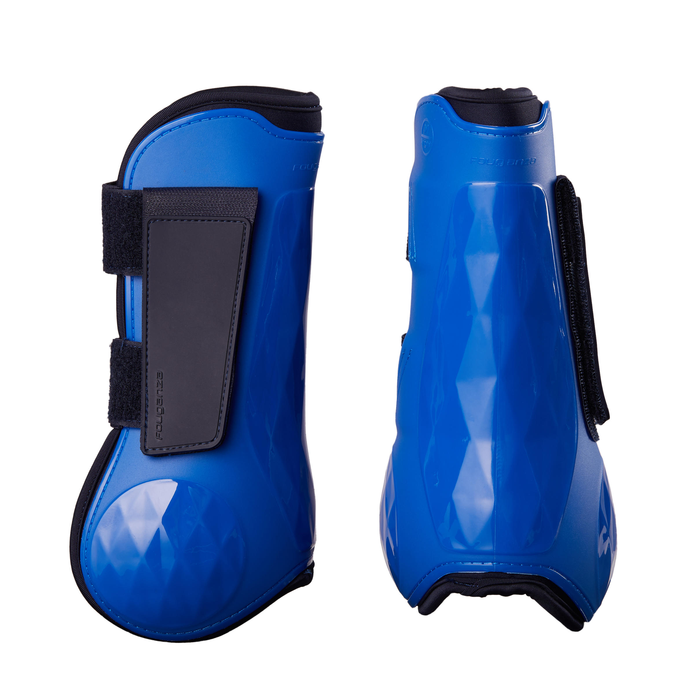 FOUGANZA Horse and Pony Tendon Boots 500 Jump Twin-Pack - Electric Blue