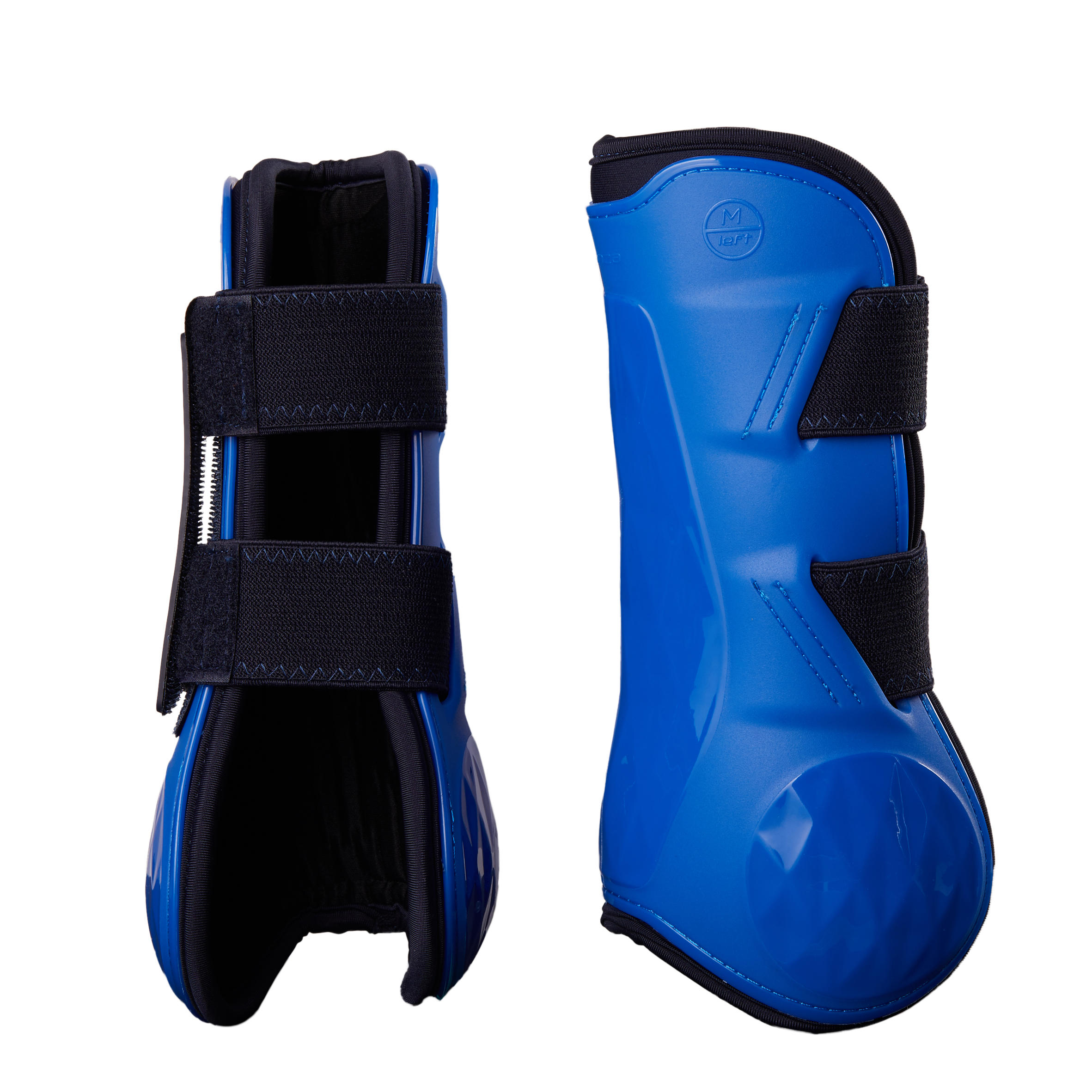 Horse and Pony Tendon Boots 500 Jump Twin-Pack - Electric Blue 2/3