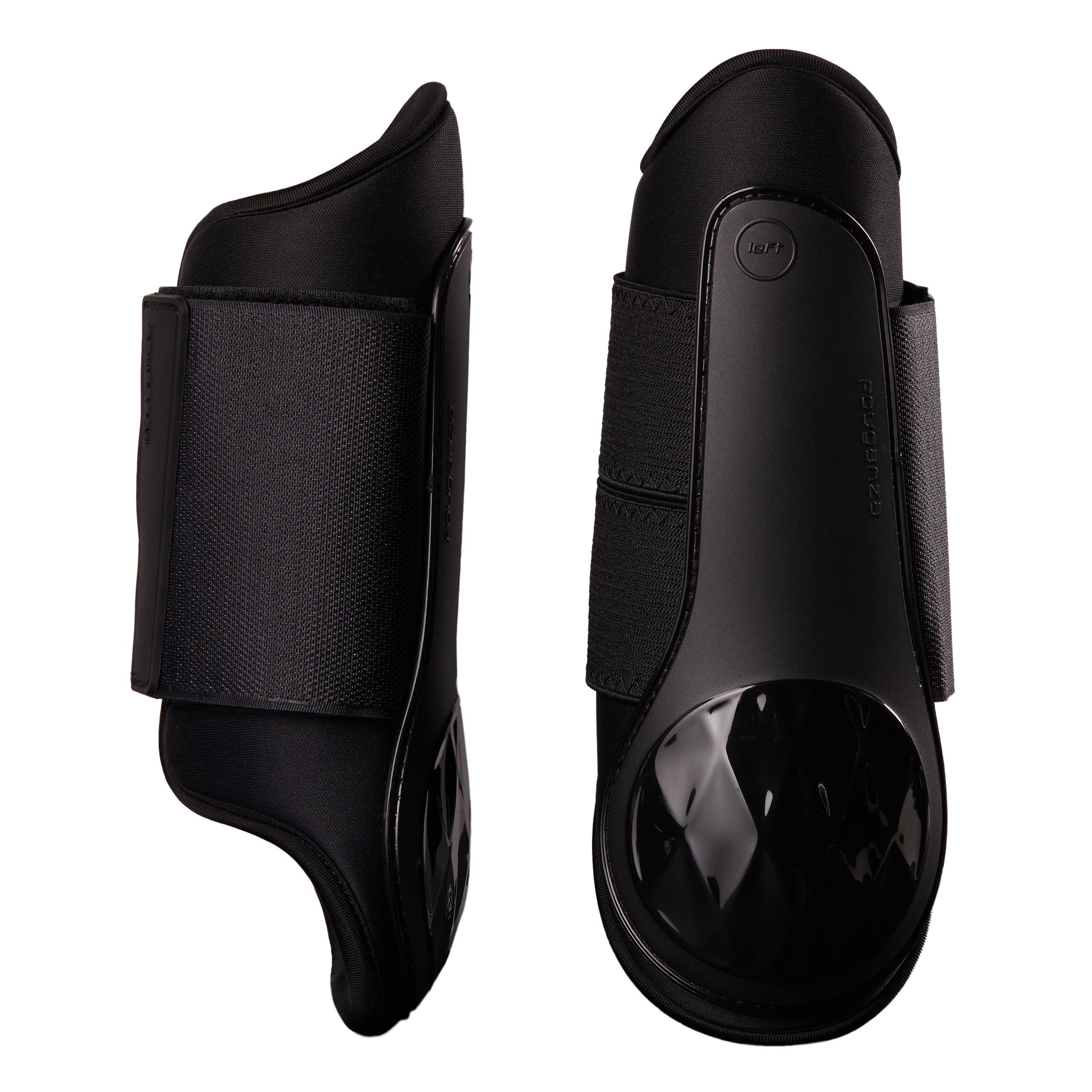 Horse Riding Brushing Boots for Horse and Pony Poly 500 Twin-Pack - Black 2/3