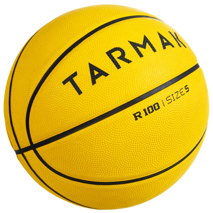 Ballon de basket R100 de taille 5 jaune jusqu