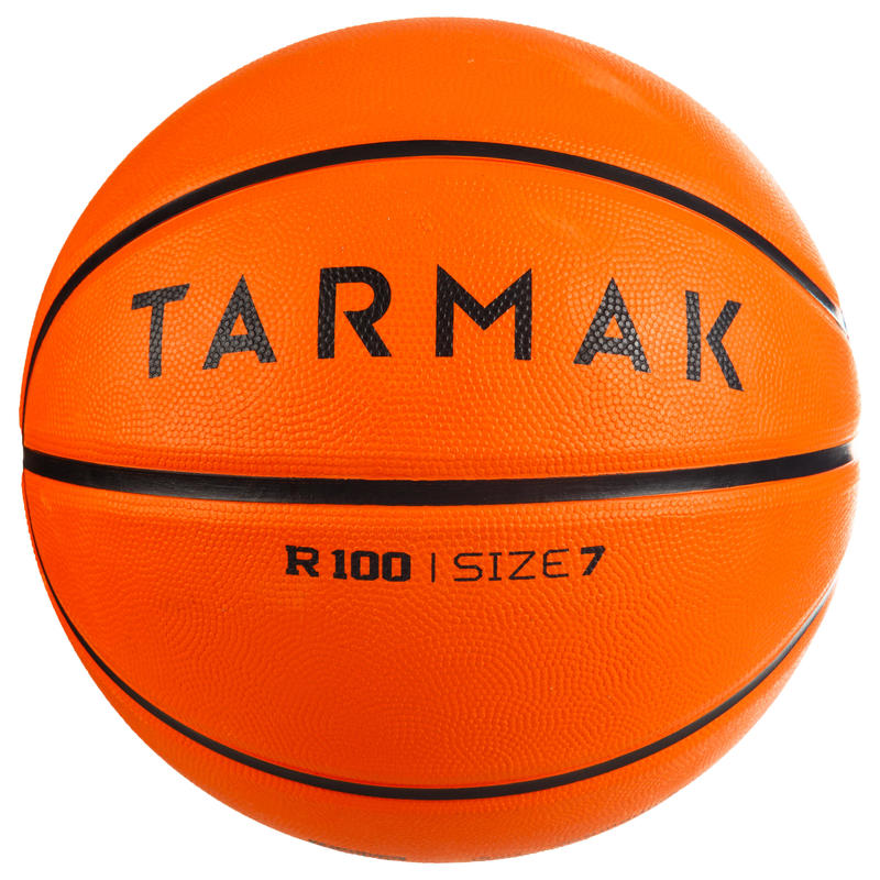 Balón de básquetbol adulto R100 talla 7 naranja perfecto iniciación y resistente