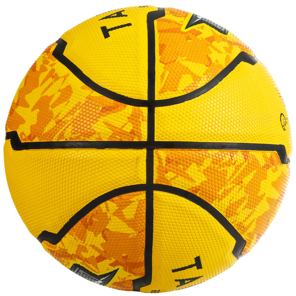 R300 Kids' Size 5 Basketball for Beginners up to 10 Years Old - Yellow.