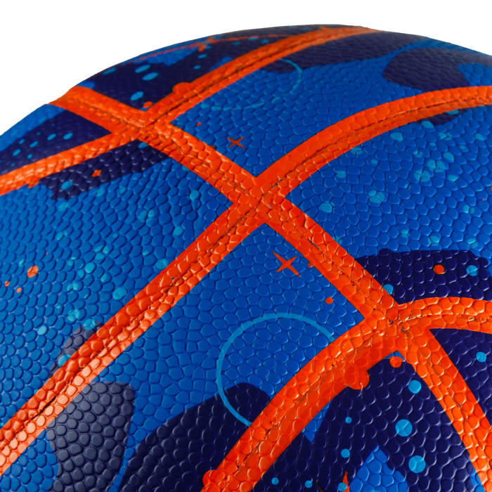 Tarmak Basketbal K500 Play blauw oranje voor kinderen die starten met