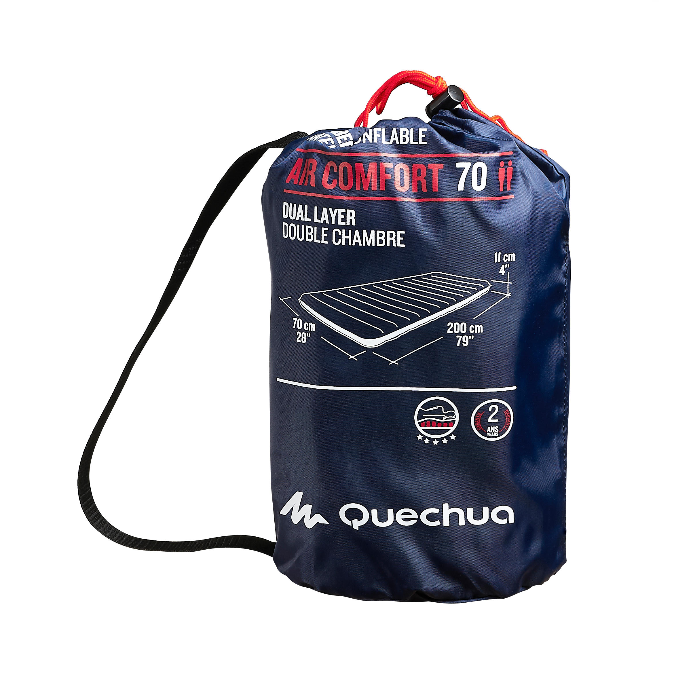 Segunda vida - Colchón Camping Quechua Confort Gris Hinchable 70 CM 1 Persona 6/6