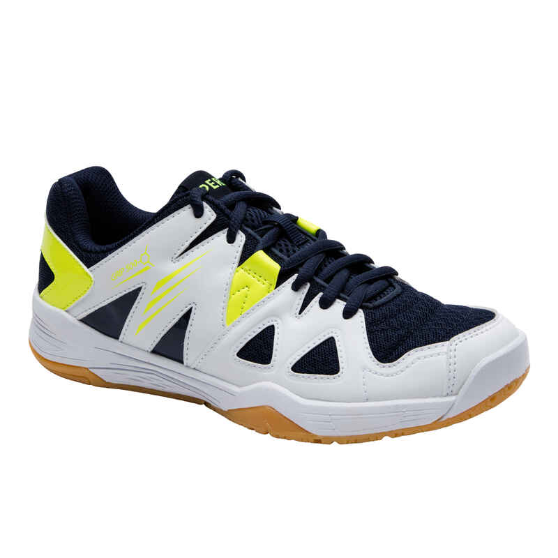 JUNIOR BADMINTON SHOES BS 500 WHITE YELLOW Decathlon