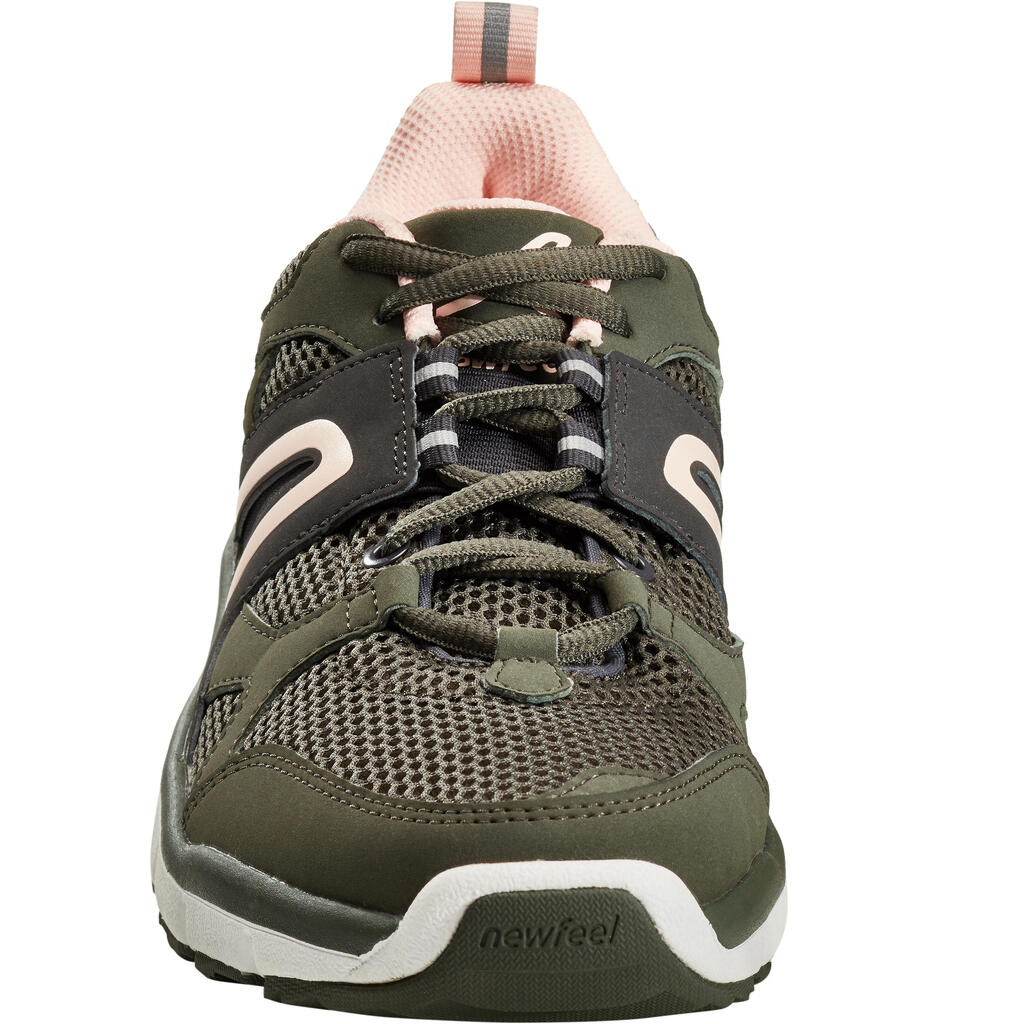 Walkingschuhe HW 500 Mesh Damen khaki