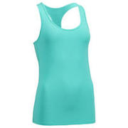 MAJICA BEZ RUKAVA ZA KARDIO FITNESS MY TOP 100 ŽENSKA PLAVA/TIRKIZNA