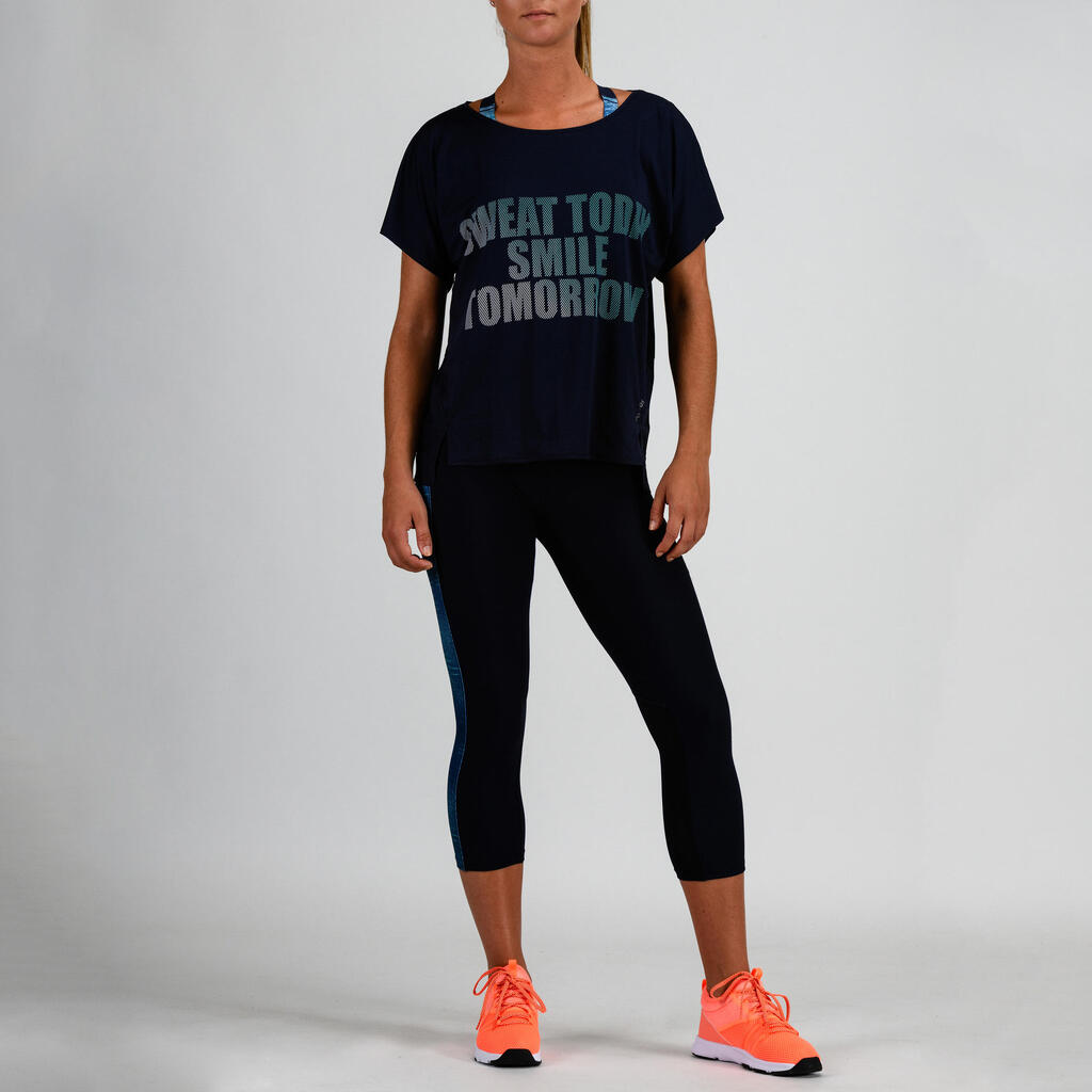 T-Shirt FTS 120 Fitness Cardio Damen blau
