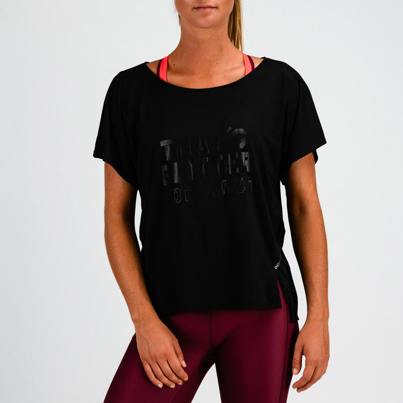 T-shirt entraînement cardio femme rose 120 T-shirt entraînement cardio femme rose 120