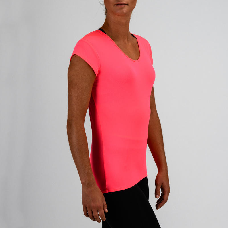 100 Women's Cardio Fitness T-Shirt - Neon Pink 100 Women's Cardio Fitness T-Shirt - Neon Pink
