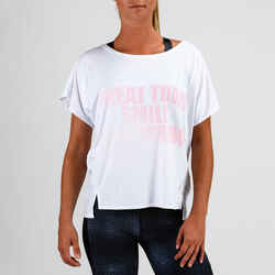 120 Women's Cardio Fitness T-Shirt - White Print