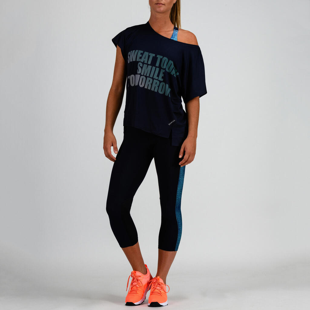 T-Shirt FTS 120 Fitness Cardio Damen blau