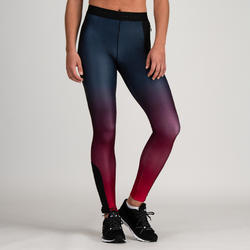 500 Women's Cardio Fitness Leggings - Burgundy Ombre
