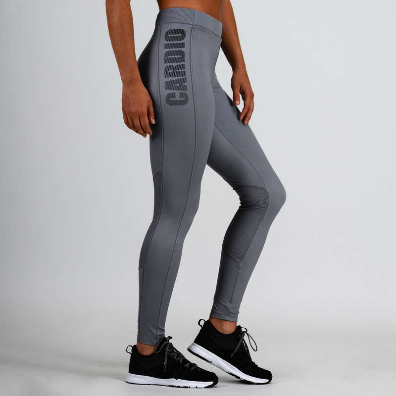 Domyos 120 Womens Cardio Fitness Leggings Grey Decathlon