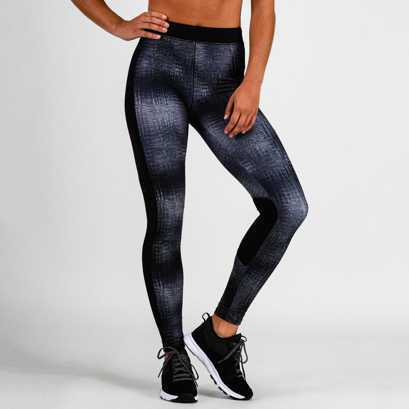 Legging entraînement cardio femme gris imprimé 120 Legging entraînement cardio femme gris imprimé 120