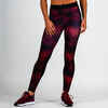 Leggings FTI 120 Cardio-/Fitnesstraining Damen bordeauxrot mit Print