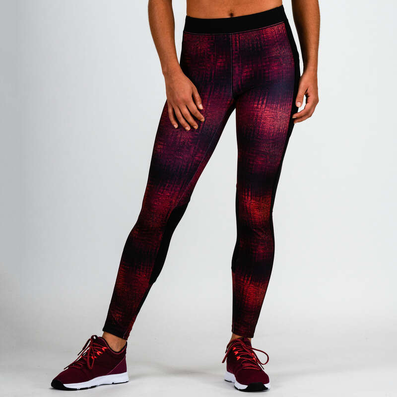 WOMAN FITNESS ENERGY APPAREL Fitness and Gym - FTI 120 Leggings - Burgundy DOMYOS - Gym Activewear