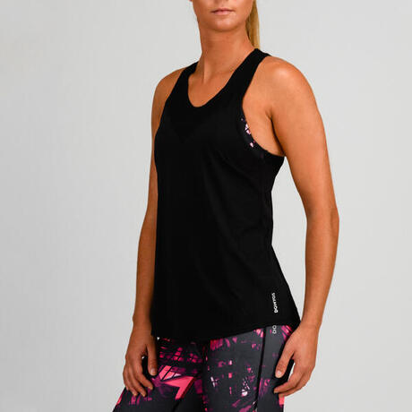 Noir Intégrée Imprimé 500 Cardio Fitness Femme Brassière Et Débardeur c53ALjq4R