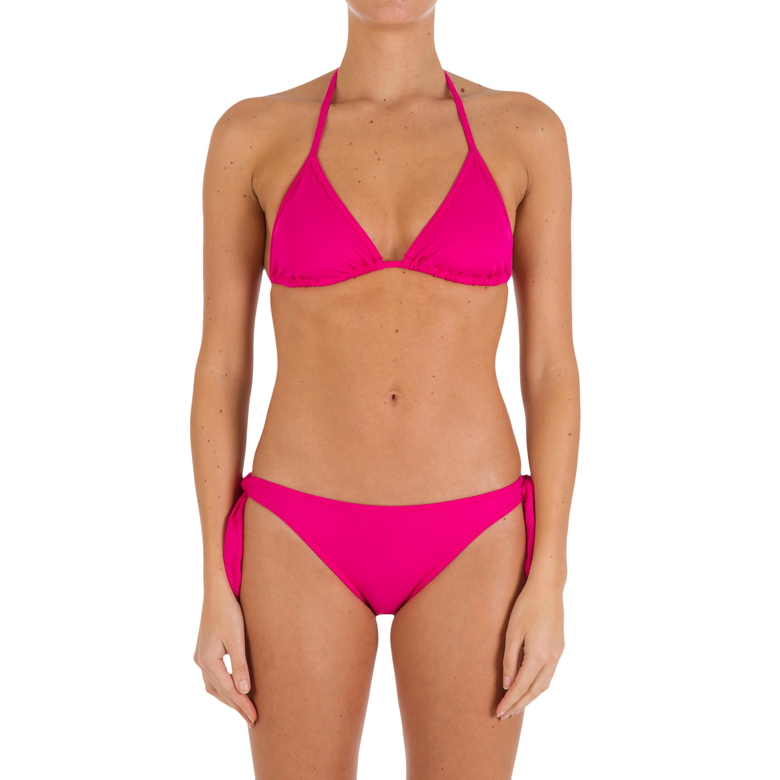 MAE women's triangle swimsuit - Plain pink 7/9