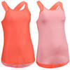 Débardeur réversible cardio fitness femme pêche et rose pâle 520