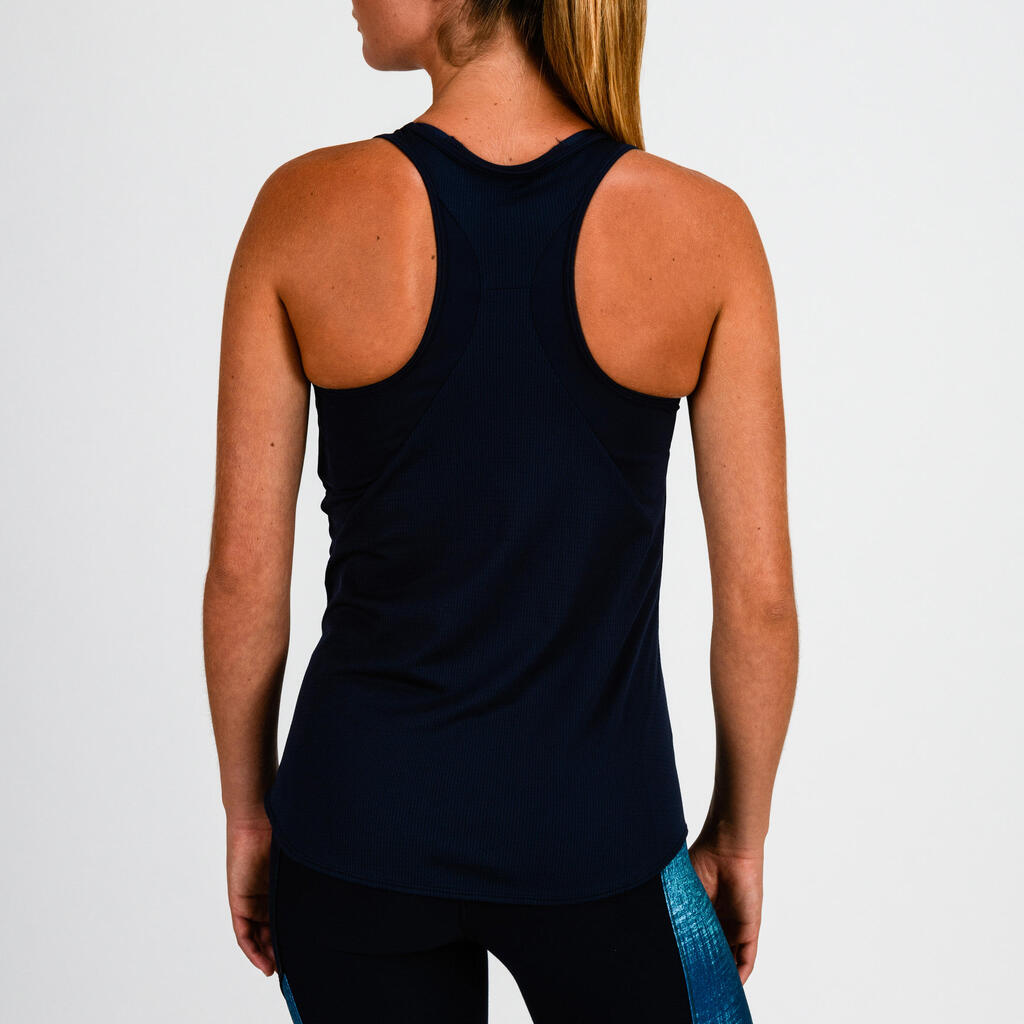 Top lang Rundhalsausschnitt Fitness Cardio Damen grün