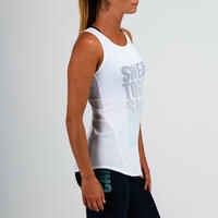 120 Women's Cardio Fitness Tank Top - White Print