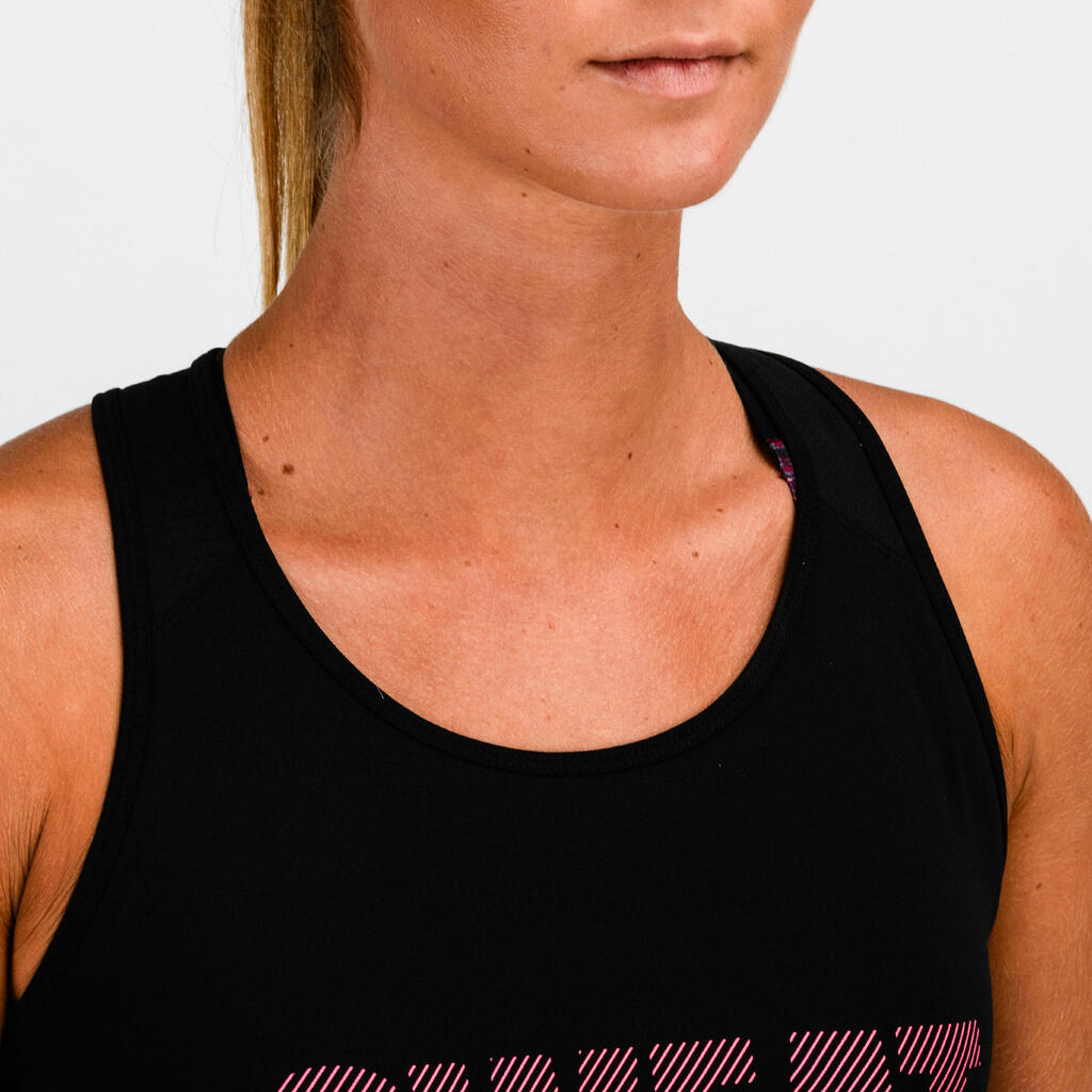Top lang Rundhalsausschnitt Fitness Cardio Damen grün