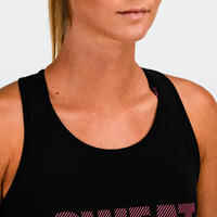 120 Women's Cardio Fitness Tank Top - Black Print