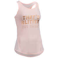 120 Women's Cardio Fitness Tank Top - Pale Pink "Satin Effect" Print