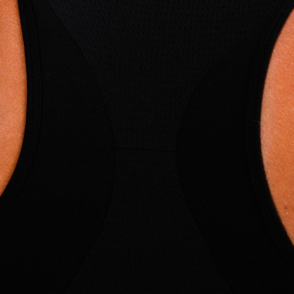 Top lang Rundhalsausschnitt Fitness Cardio Damen grün