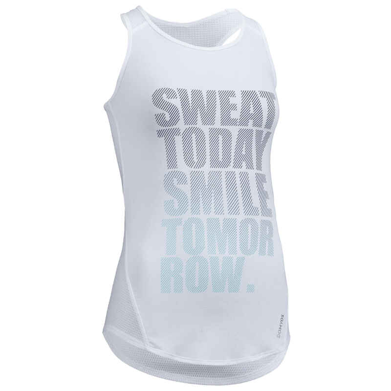 120 Women's Cardio Fitness Tank Top - White Print