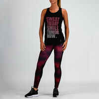 120 Women's Cardio Fitness Tank Top - Black Print