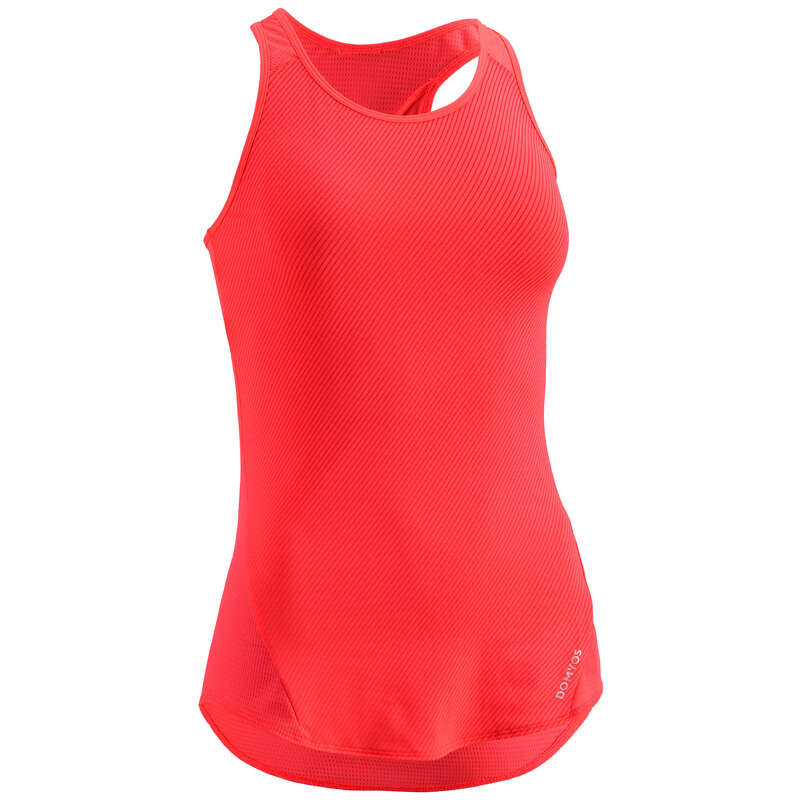 WOMAN FITNESS ENERGY APPAREL Fitness and Gym - FTA 120 Tank Top - Coral DOMYOS - Fitness and Gym